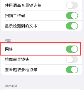 绿园苹果手机维修网点分享iPhone如何开启九宫格构图功能 